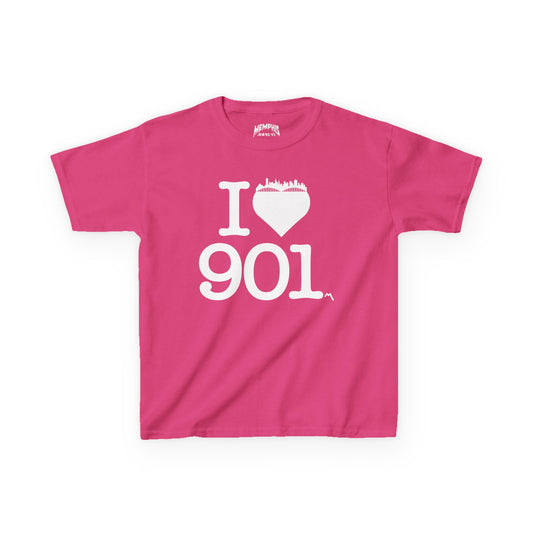 I Love 901 Kids Tee "Hot Pink"
