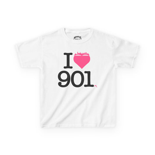 I Love 901 Kids Tee "Pink Heart"
