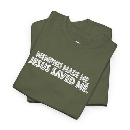 Memphis Made, Jesus Saved Tee "Olive Green"