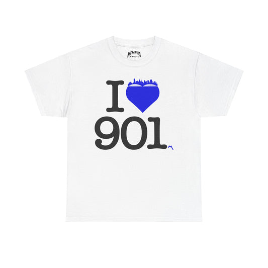 I Love 901 Tee "Blue Heart"