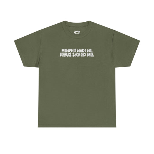 Memphis Made, Jesus Saved Tee "Olive Green"