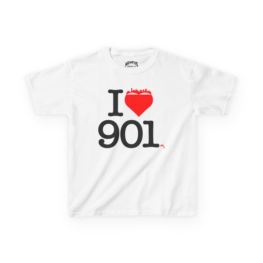 I Love 901 Kids Tee "Red Heart"