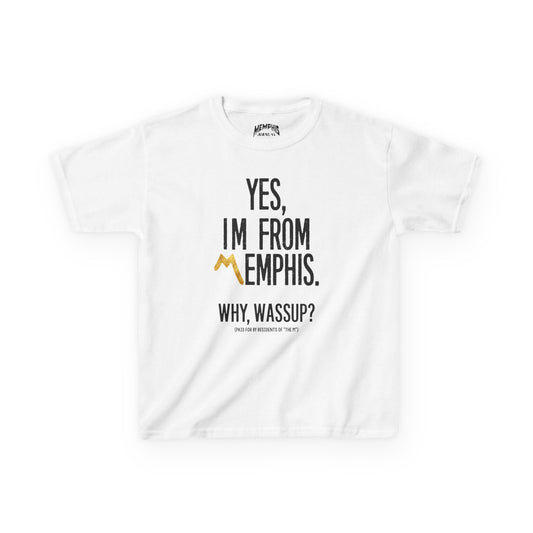 Yes, I'm From Memphis Kids Tee "Icy White"
