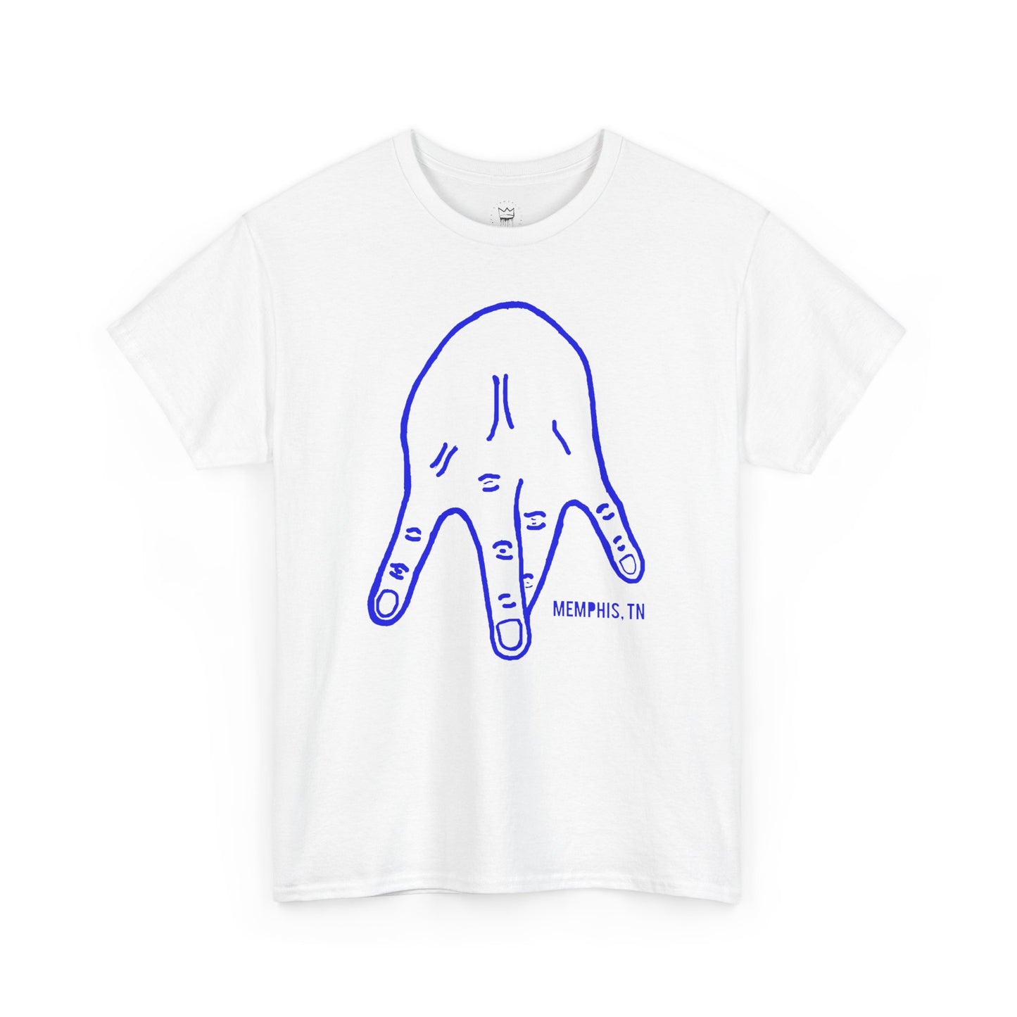 M-Hand Signature Tee "White & Blue"