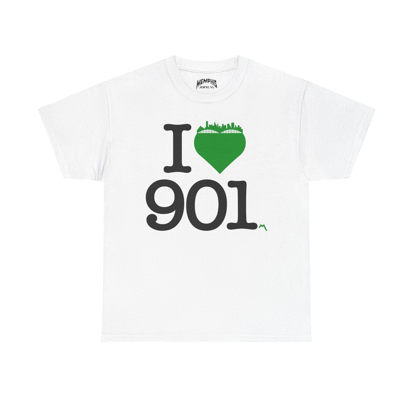 I Love 901 Tee "Green Heart"