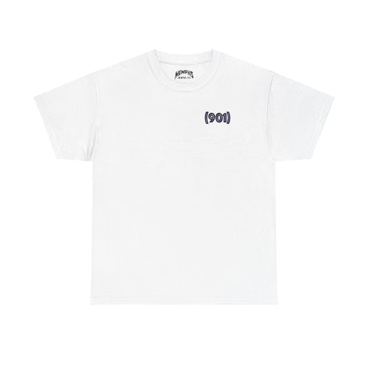 (901) Made Tee "White, Black & Blue"