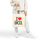 I Love 901 Canvas Tote Bag