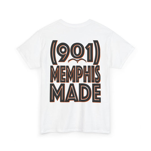 (901) Made Tee "White & Orange"