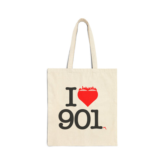 I Love 901 Canvas Tote Bag