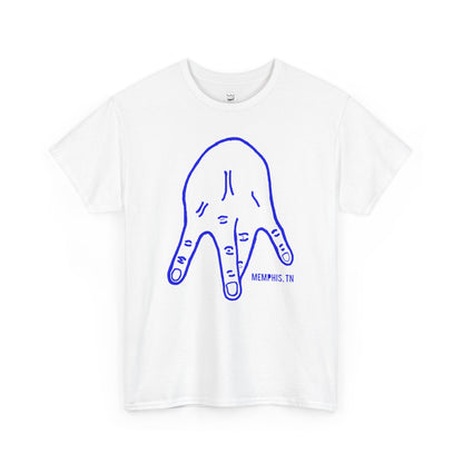 M-Hand Signature Tee "White & Blue"