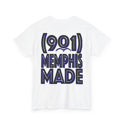 (901) Made Tee "White, Black & Blue"