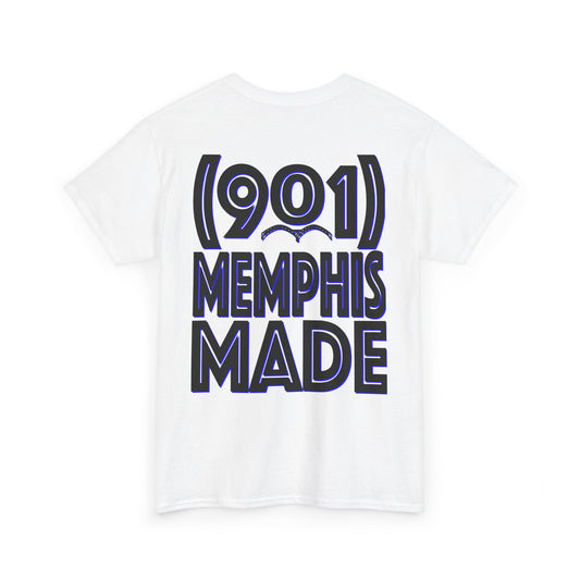 (901) Made Tee "White, Black & Blue"