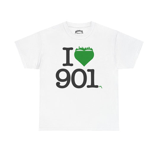 I Love 901 Tee "Green Heart"